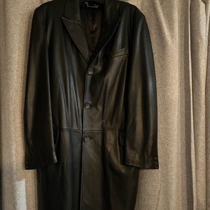 Versace Men’s Leather Trench Top Coat Size 40 Regular
